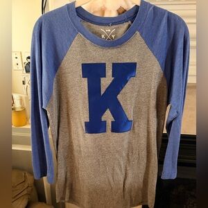 Women's Blue and Gray Raglan Tee